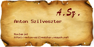 Anton Szilveszter névjegykártya